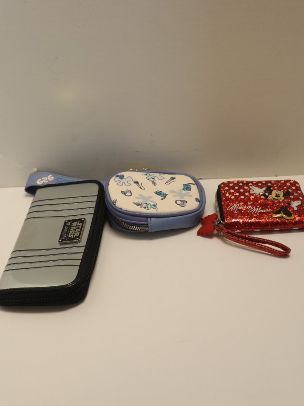 Lot of 3 Girls Coin Purses from Disney Minnie Mouse Stich and Star Wars